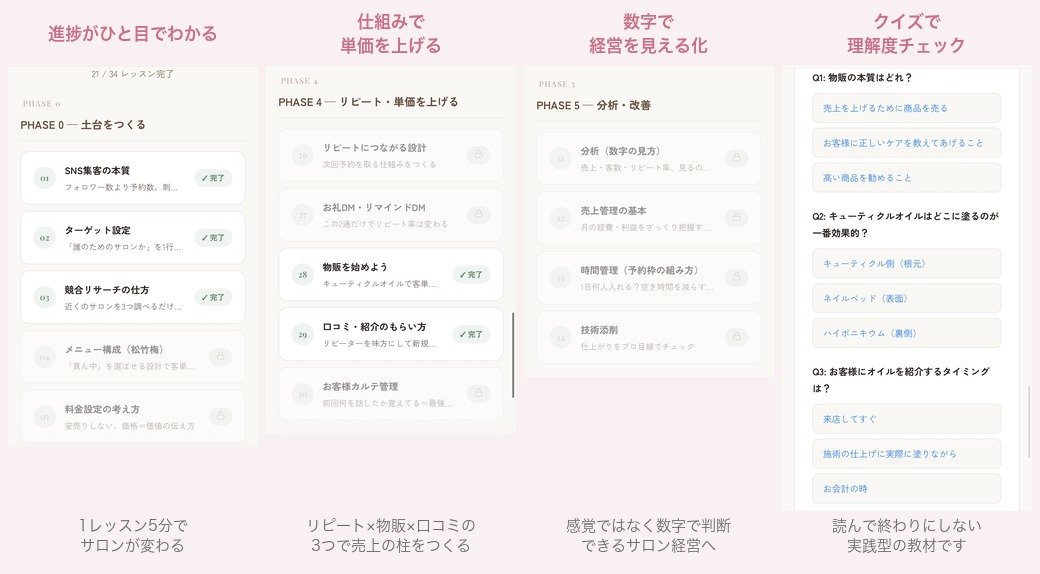 教材システムの実際の画面